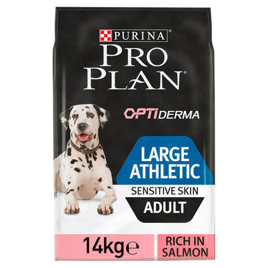 Purina Pro Plan Opti Derma Sensitive Skin Large Athletic Adult Dry Dog Food Salmon