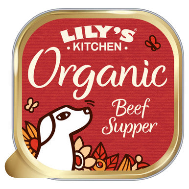 Lilys Kitchen Organic Adult Wet Dog Food Beef Supper with Carrots Peas