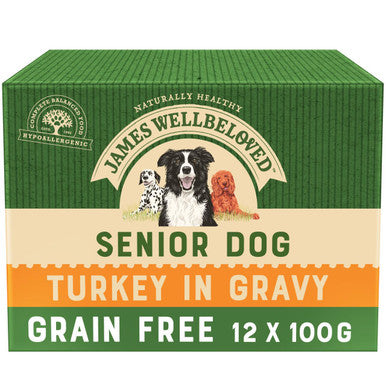 James Wellbeloved Grain Free Senior Wet Dog Food Pouches - Turkey in ...