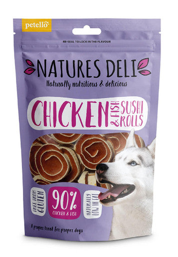 Natures Deli Sushi Rolls Adult Dog Treats Chicken Fish