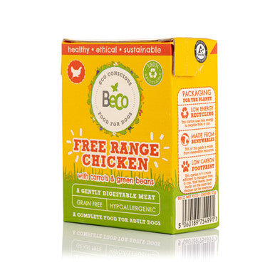 Beco Pets Eco Conscious Grain Free Adult Wet Dog Food Free Range Chicken with Carrots Green Beans