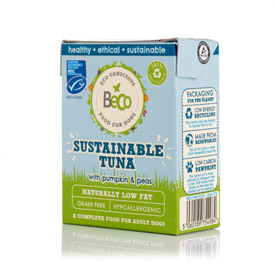 Beco Pets Eco Conscious Adult Wet Dog Food Sustainable Tuna with Pumpkin Peas