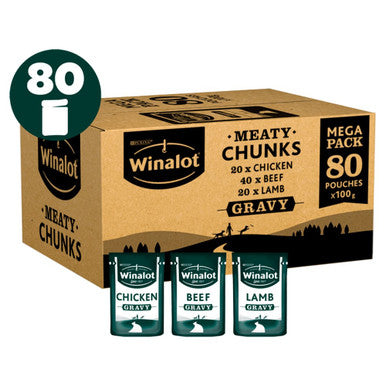 Winalot Meaty Chunks Adult Wet Dog Food Mixed Selection in Gravy