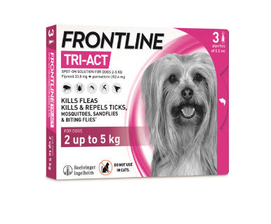 Frontline Tri Act Flea Tick Treatment for Extra Small Dogs (2 5kg)