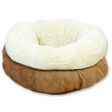 All For Paws Donut Cat Bed in Brown Cream