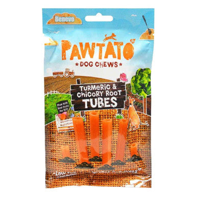 Benevo Pawtato Vegan Tubes Dog Treats Turmeric Chicory Root