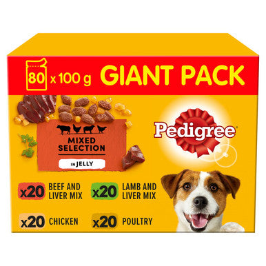 Pedigree Adult Wet Dog Food Pouches Mixed Selection in Jelly