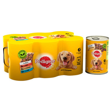 Pedigree Adult Wet Dog Food Tins Meaty Meals in Jelly