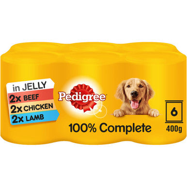 Pedigree Adult Wet Dog Food Tins Meaty Meals in Jelly