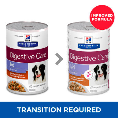 Hill s Prescription Diet i d Low Fat Digestive Care Adult Senior Wet Dog Food Chicken Vegetables Rice Stew 12 x 354g