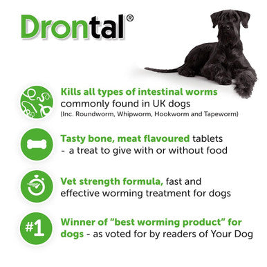 Drontal Tasty Bone Wormer Tablets SmallMedium Dog