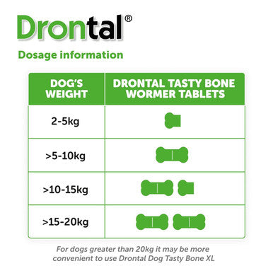 Drontal Tasty Bone Wormer Tablets SmallMedium Dog