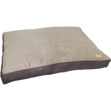 Earthbound Faux Suede Two Tone Grey Flat Dog Cushion Bed