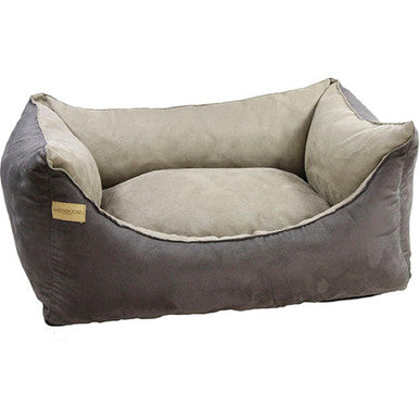 Earthbound Rectangular Removable Faux Suede Bed Two Tone Grey