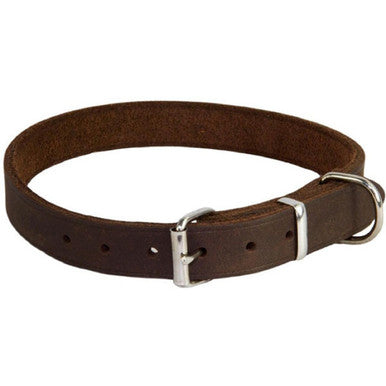 Earthbound Soft Country Leather Brown Dog Collar