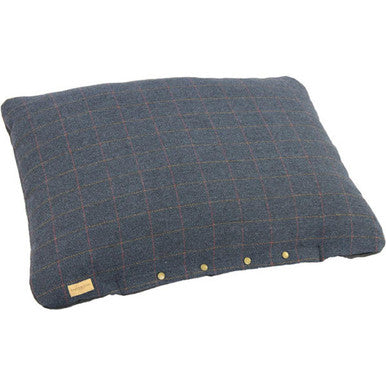 Earthbound Tweed Flat Cushion Dog Bed Navy