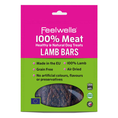 Feelwells 100 Meat Lamb Bars Dog Treat