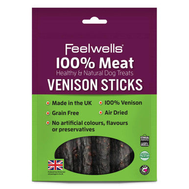 Feelwells 100 Meat Venison Sticks Dog Treat