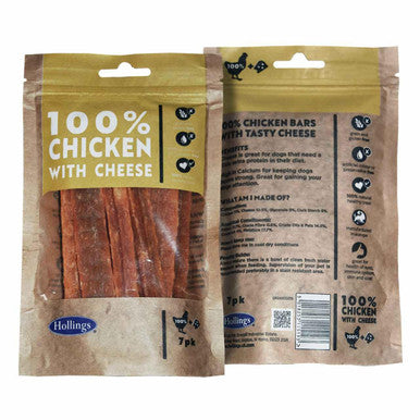 Hollings 100 Chicken bars with Cheese Dog Treat