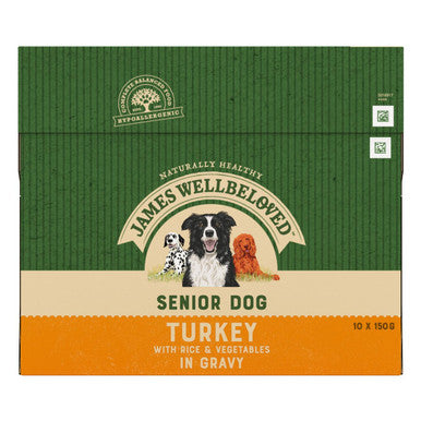 James Wellbeloved Senior Turkey Rice Wet Dog Food Pouches