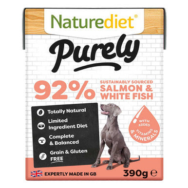 Naturediet Purely 92 Salmon White Fish Complete Wet Dog Food