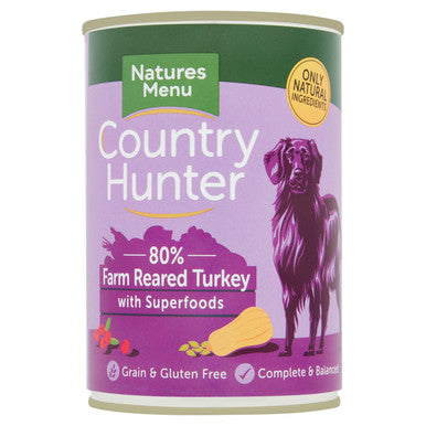 Natures Menu Country Hunter 80 Farm Reared Turkey with Superfoods Wet Dog Food