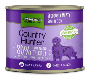 Natures Menu Country Hunter Farm Reared Turkey Wet Dog Food Cans