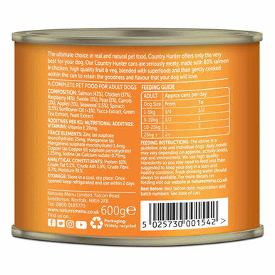 Natures Menu Country Hunter Salmon Chicken Wet Dog Food Cans