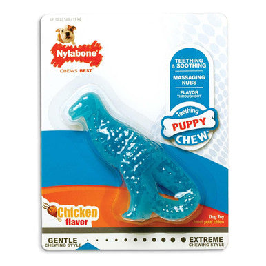 Nylabone Puppy Teething Dental Dino Chicken Small Dog Toy