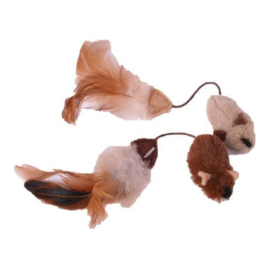 Petface Feather Tail Mice Cat Toy