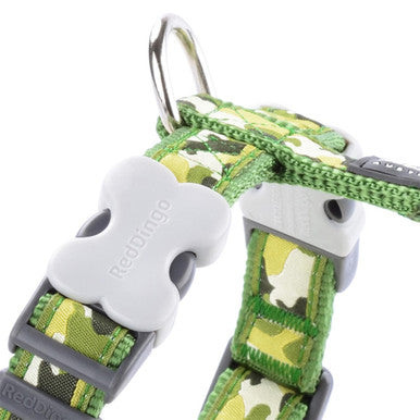 Red Dingo Camouflage Green Dog Harness