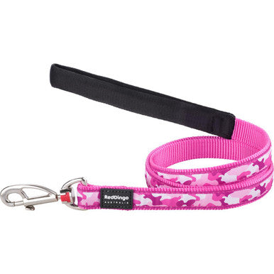 Red Dingo Camouflage Hot Pink Dog Lead