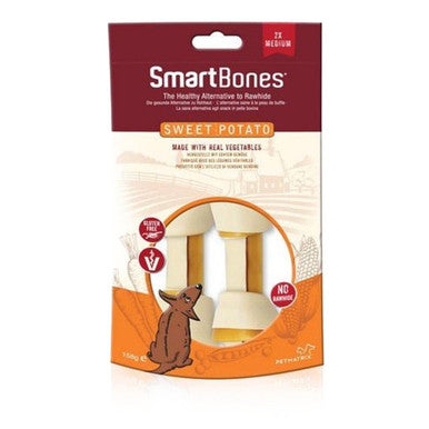 SmartBones Medium Bone Dog Treat Pack of 2 Sweet Potato