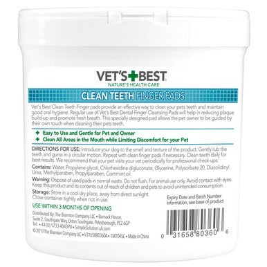 Vets Best Clean Teeth Finger Pads for Dog