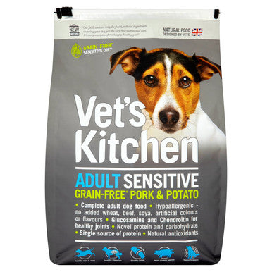 Vets Kitchen Adult Grain free Sensitive Pork Potato Dry Dog Food