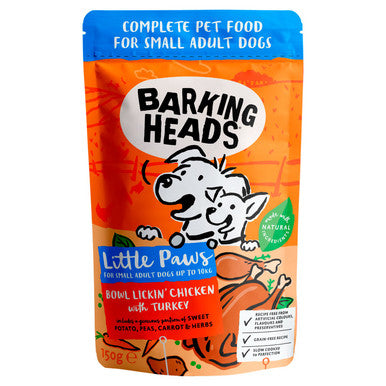 Barking Heads Little Paws Small Adult Wet Dog Food Chicken Turkey