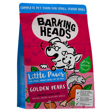 Barking Heads Little Paws Golden Years Small Adult Dry Dog Food Chicken