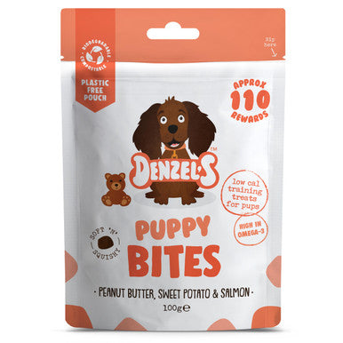 Denzels Puppy Bites Soft n Squishy Low Calorie Training Dog Treats Peanut Butter Sweet Potato Salmon