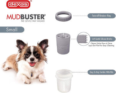 Dexas MudBuster Petite Dog Paw Cleaner in Light Grey