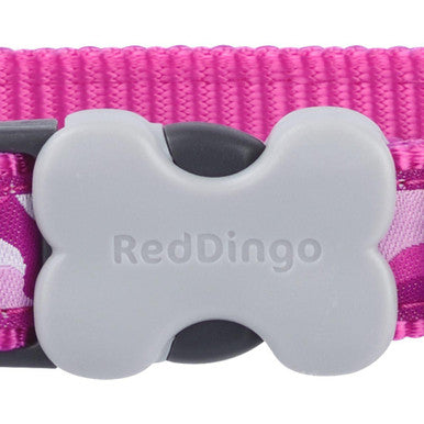 Red Dingo Camouflage Dog Collar in Hot Pink