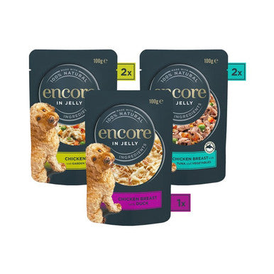 Encore Adult Dog Food Pouch Finest Collection in Jelly