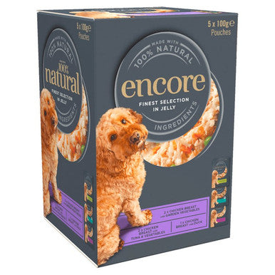 Encore Adult Dog Food Pouch Finest Collection in Jelly