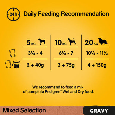 Pedigree Wet Dog Food Pouches Mixed Selection in Gravy