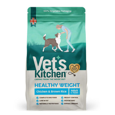 Vets Kitchen Healthy Weight Adult Dry Dog Food Chicken Brown Rice