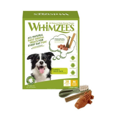 Whimzees Variety Dental Dog Treats for Medium Breeds